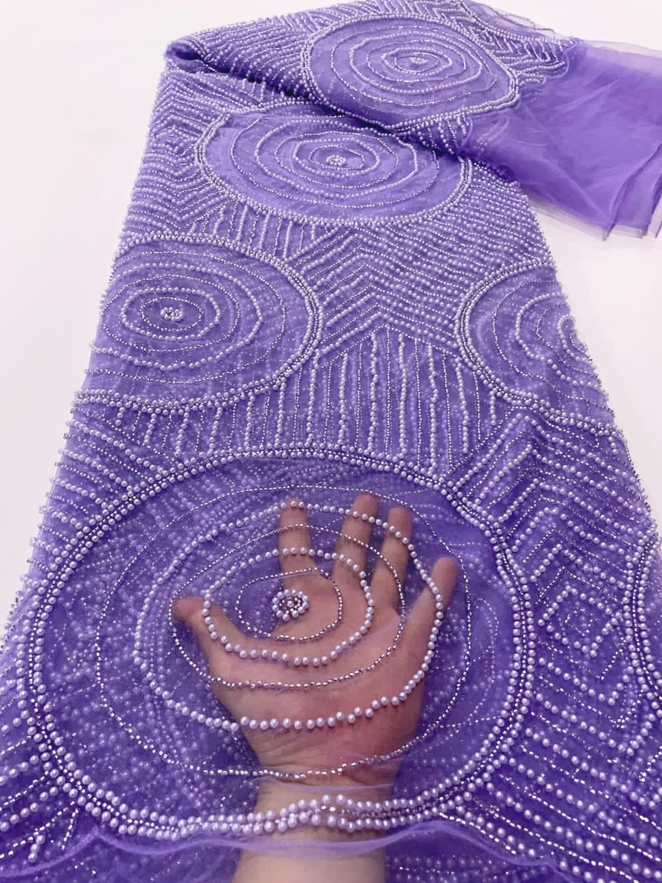Grand Roundt Beaded Luxury Handmade Fabric