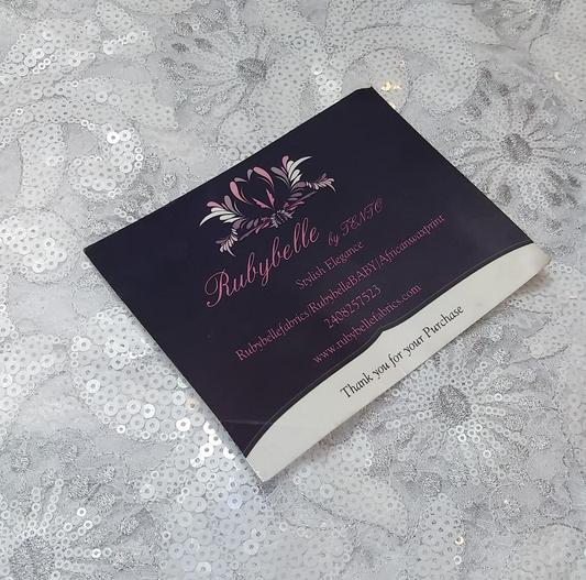 Rumley Sequin Fabric - White
