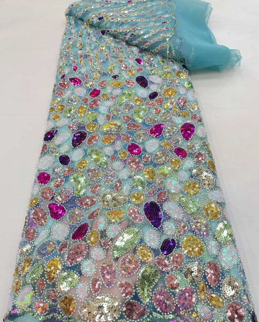 Peridot Luxury Sequin Handmade Fabric