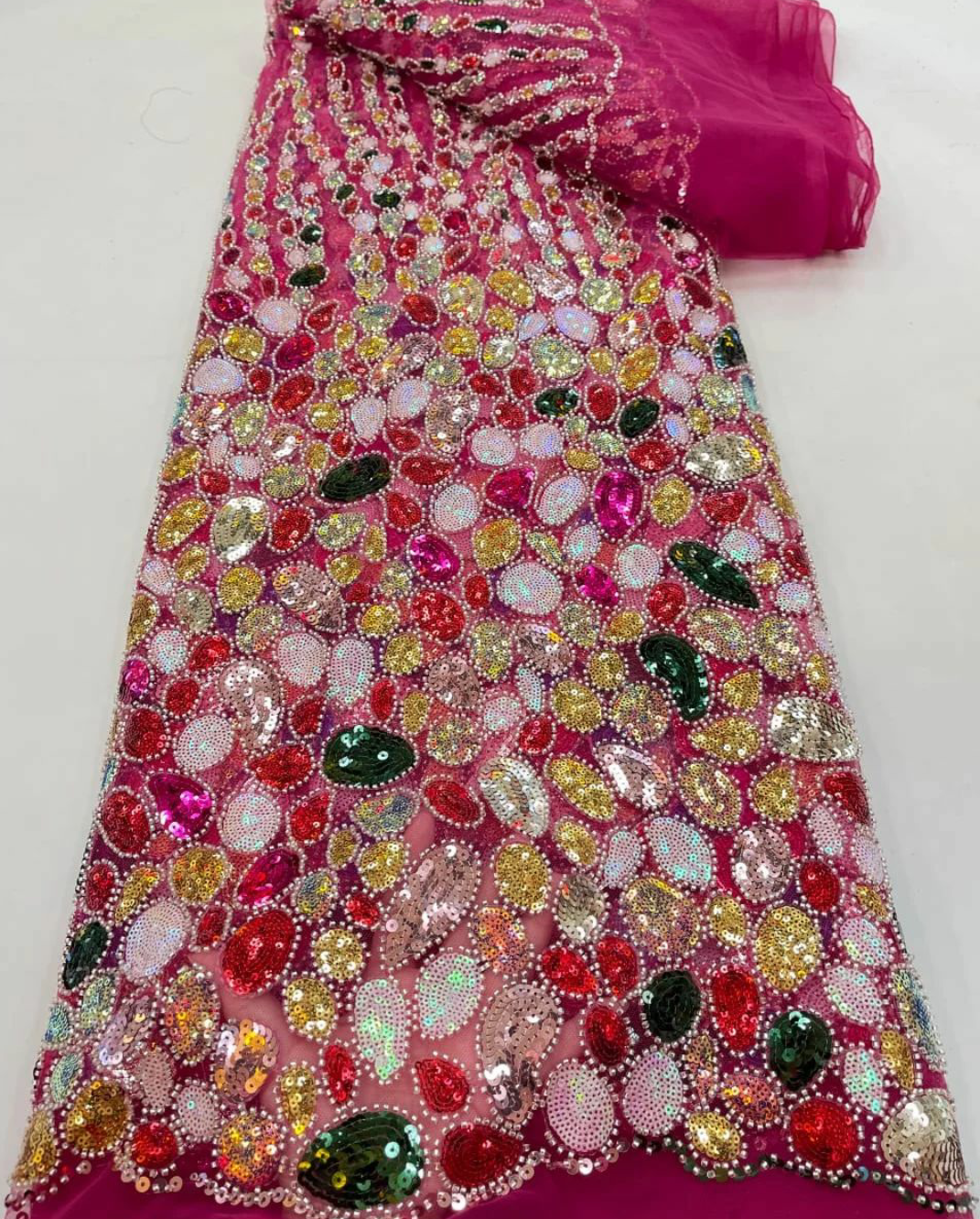 Peridot Luxury Sequin Handmade Fabric