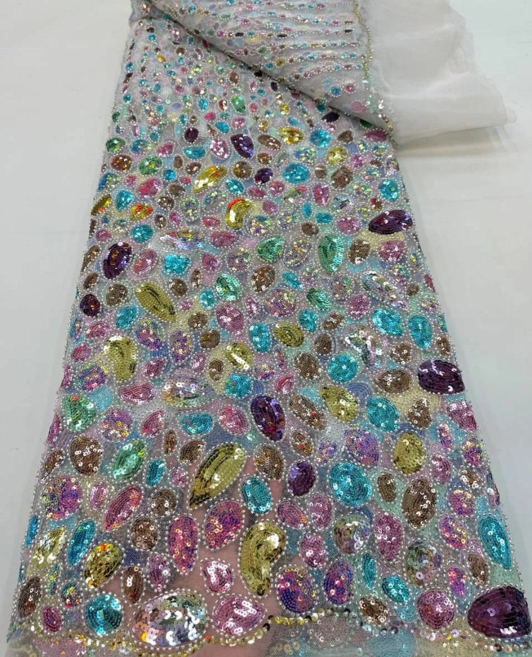 Peridot Luxury Sequin Handmade Fabric