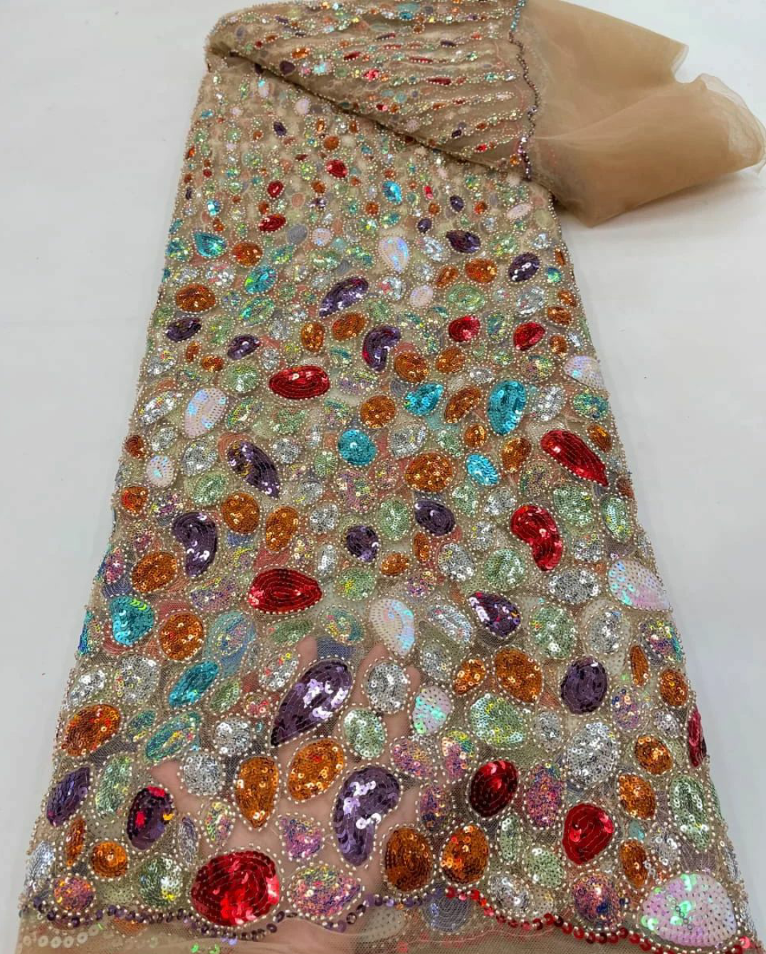 Peridot Luxury Sequin Handmade Fabric