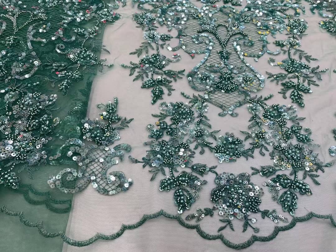 Tela hecha a mano con lentejuelas de lujo de ópalo