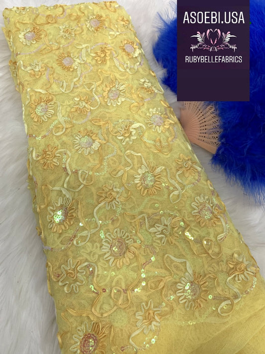 Hurley Sequin Fabric - Yellow