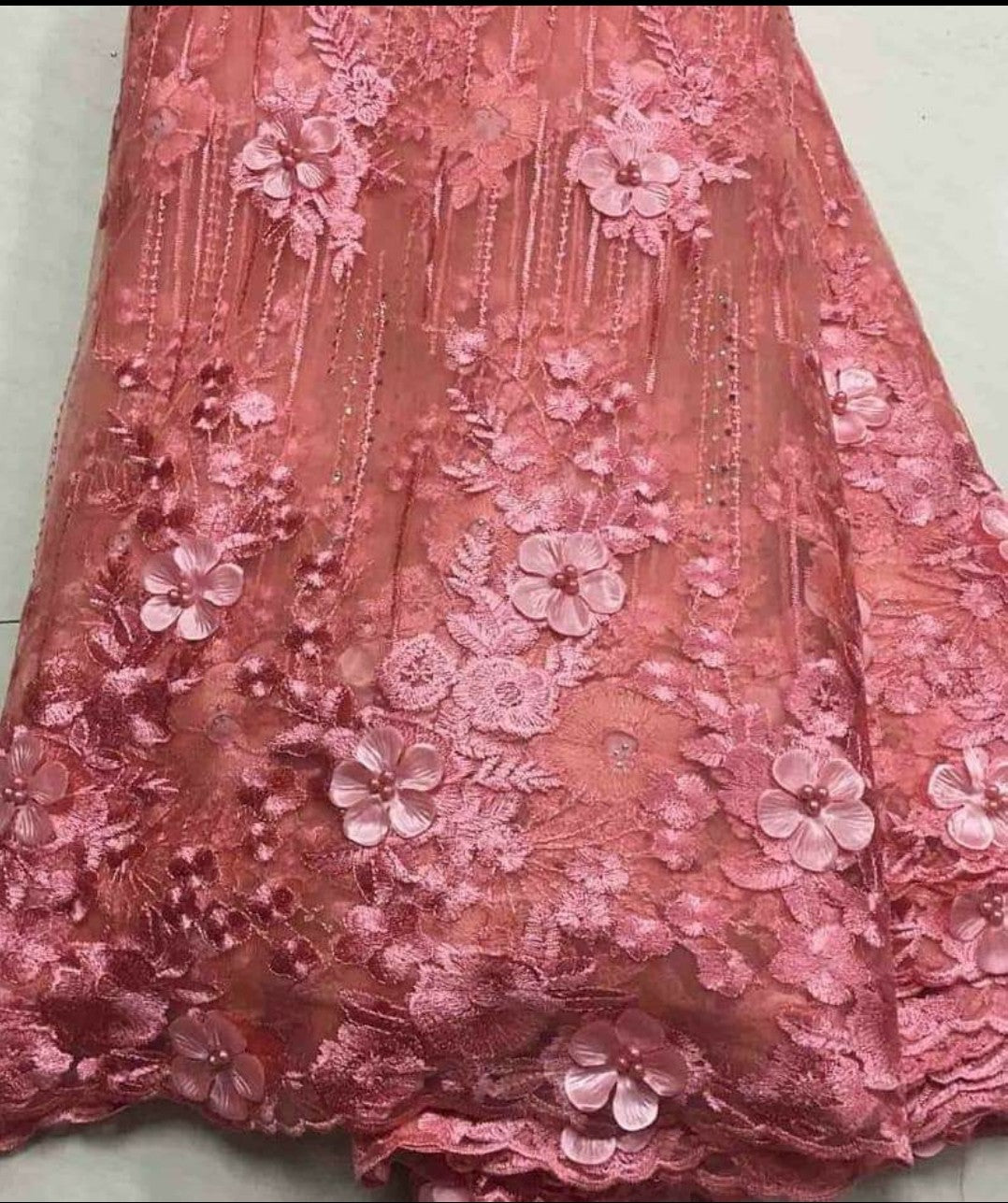 Myrtle 3D Fabric - Peach