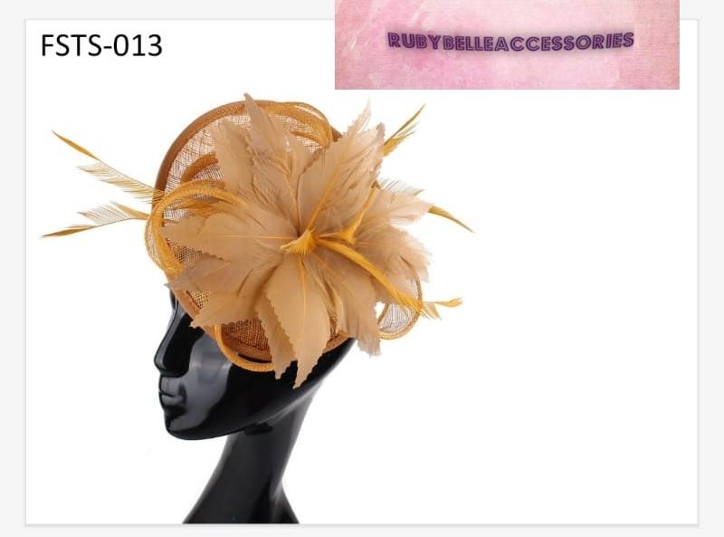 Ariel Fascinator - Toffee - RUBYBELLEFABRICS