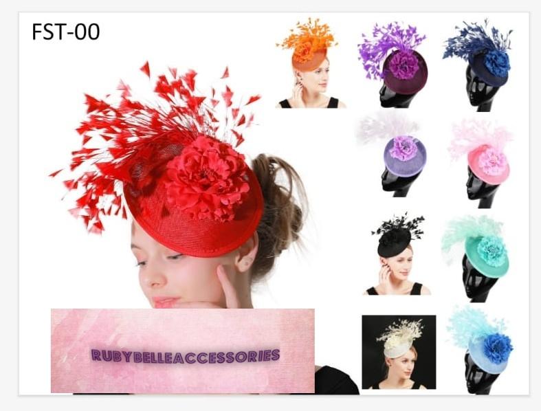 Auoura Fascinator - Red - RUBYBELLEFABRICS