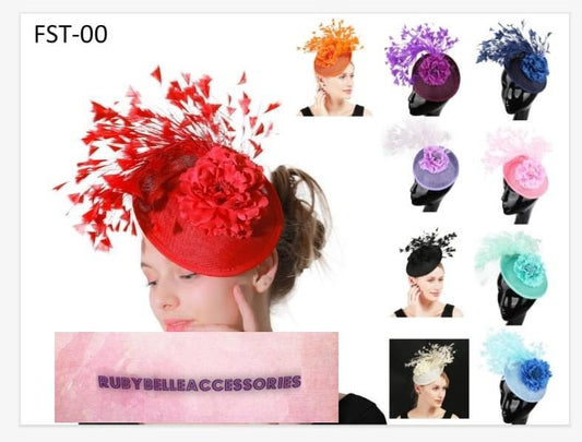 Auoura Fascinator - Red - RUBYBELLEFABRICS