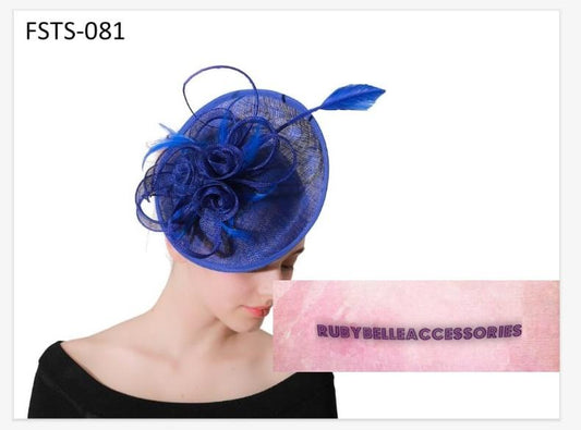 Elle Fascinator - Blue - RUBYBELLEFABRICS
