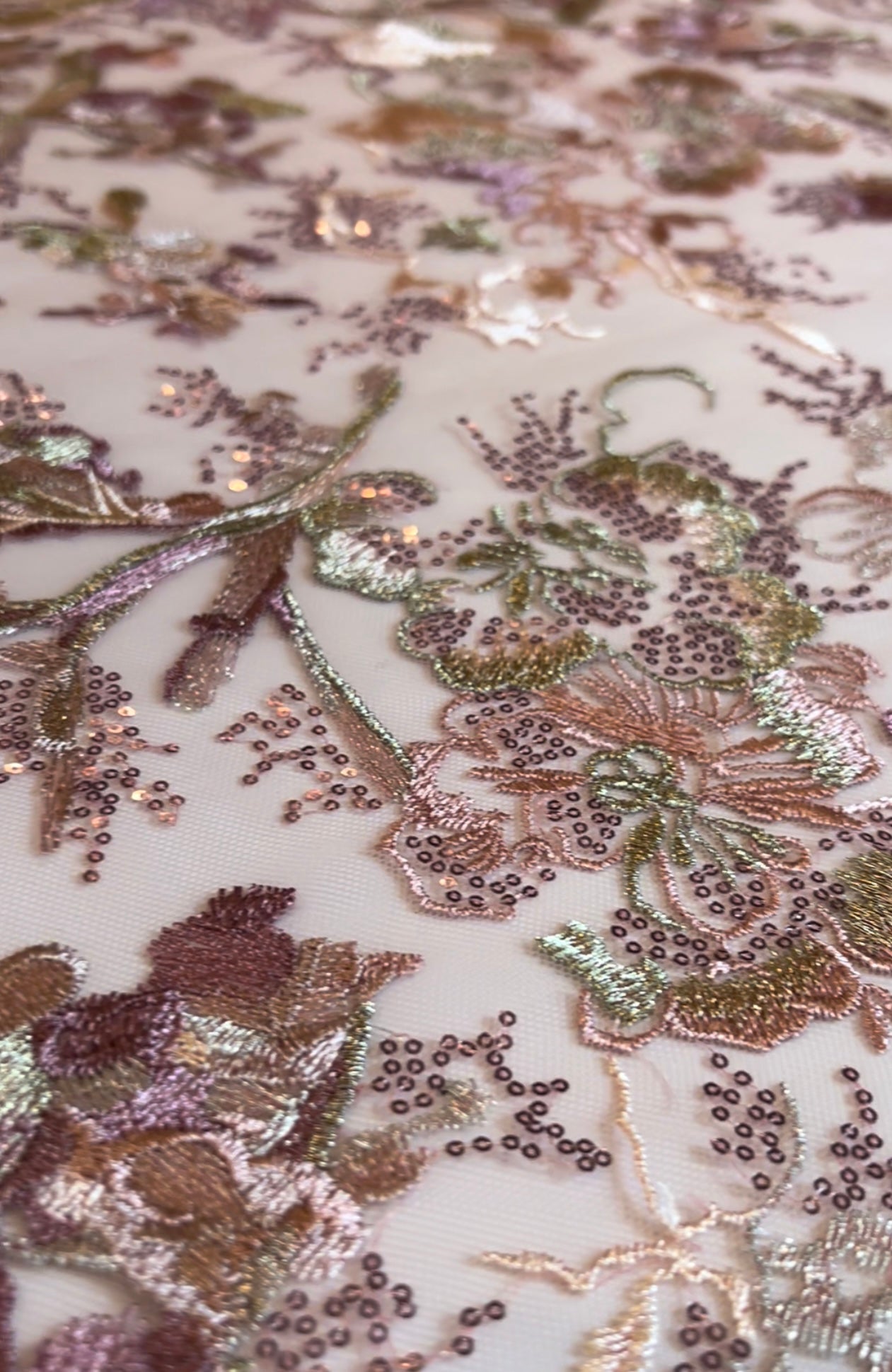 Anise Sequin Fabric - Blush Multi