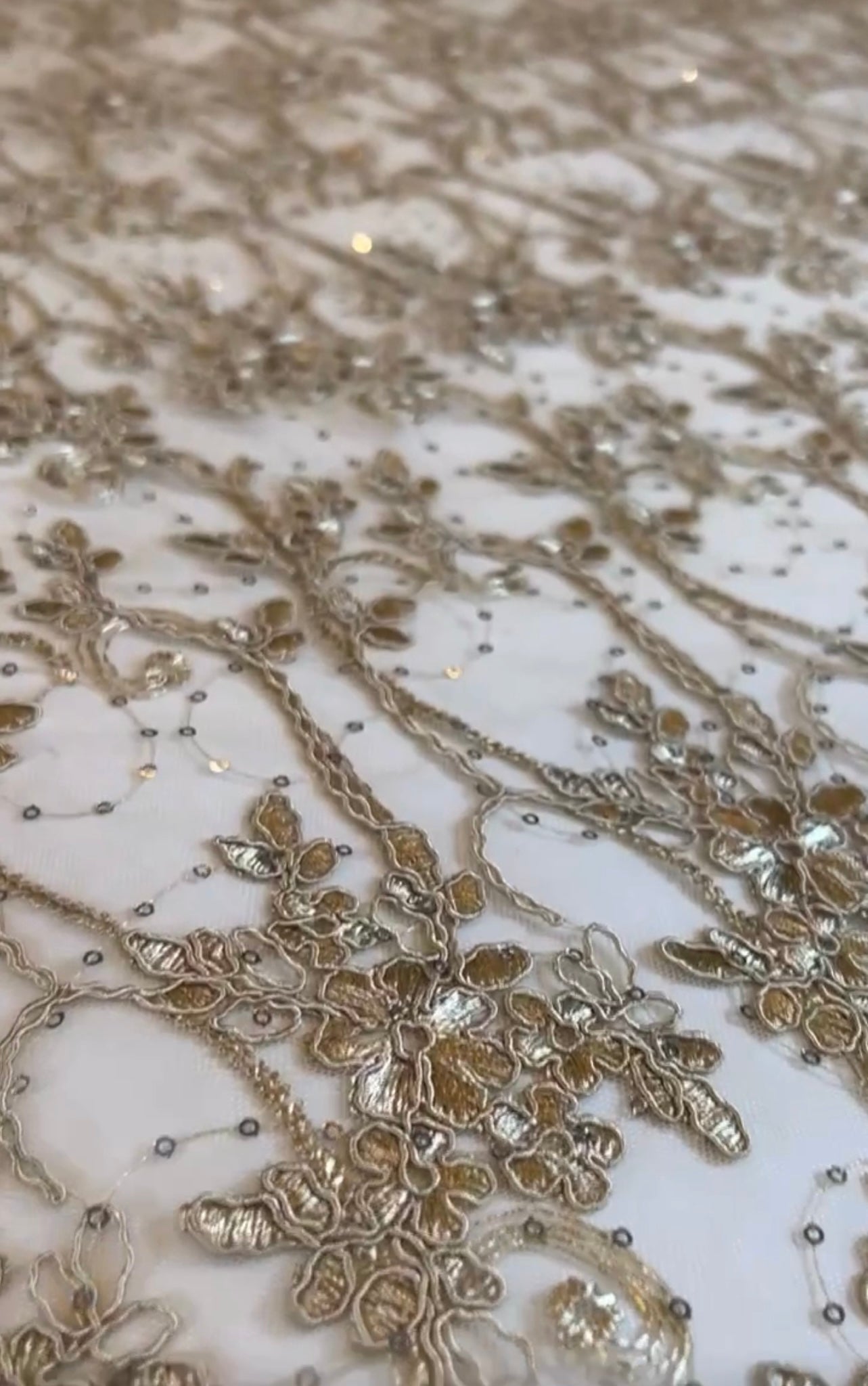 Glen Sequin Fabric - Gold