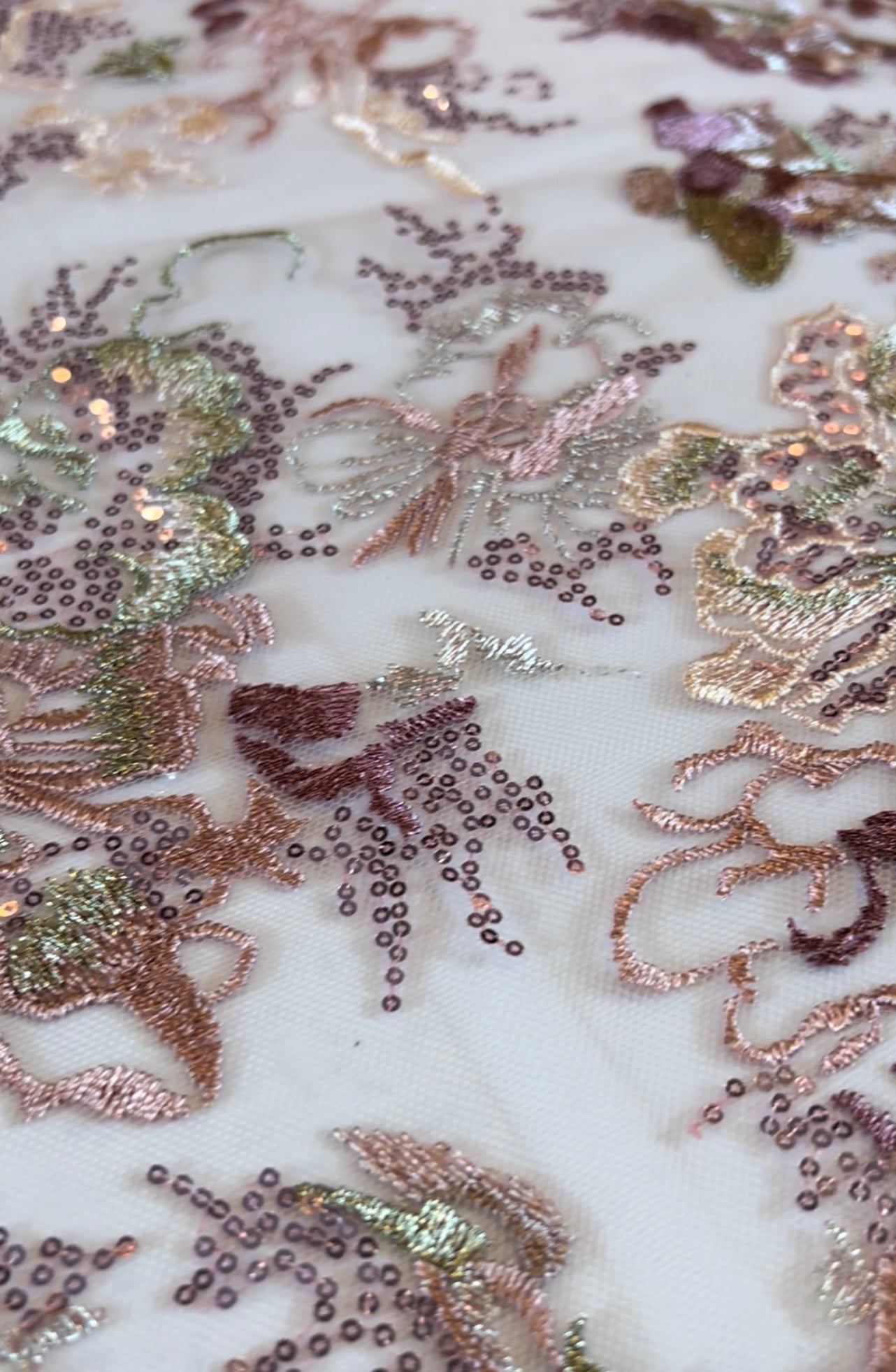 Anise Sequin Fabric - Blush Multi