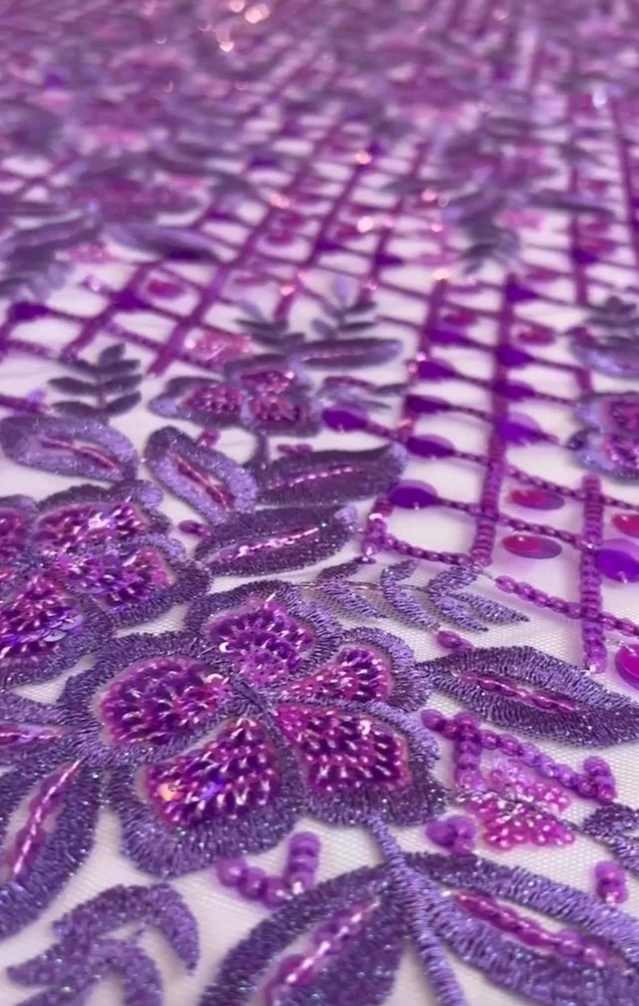 Lotus Sequin Fabric - Lilac