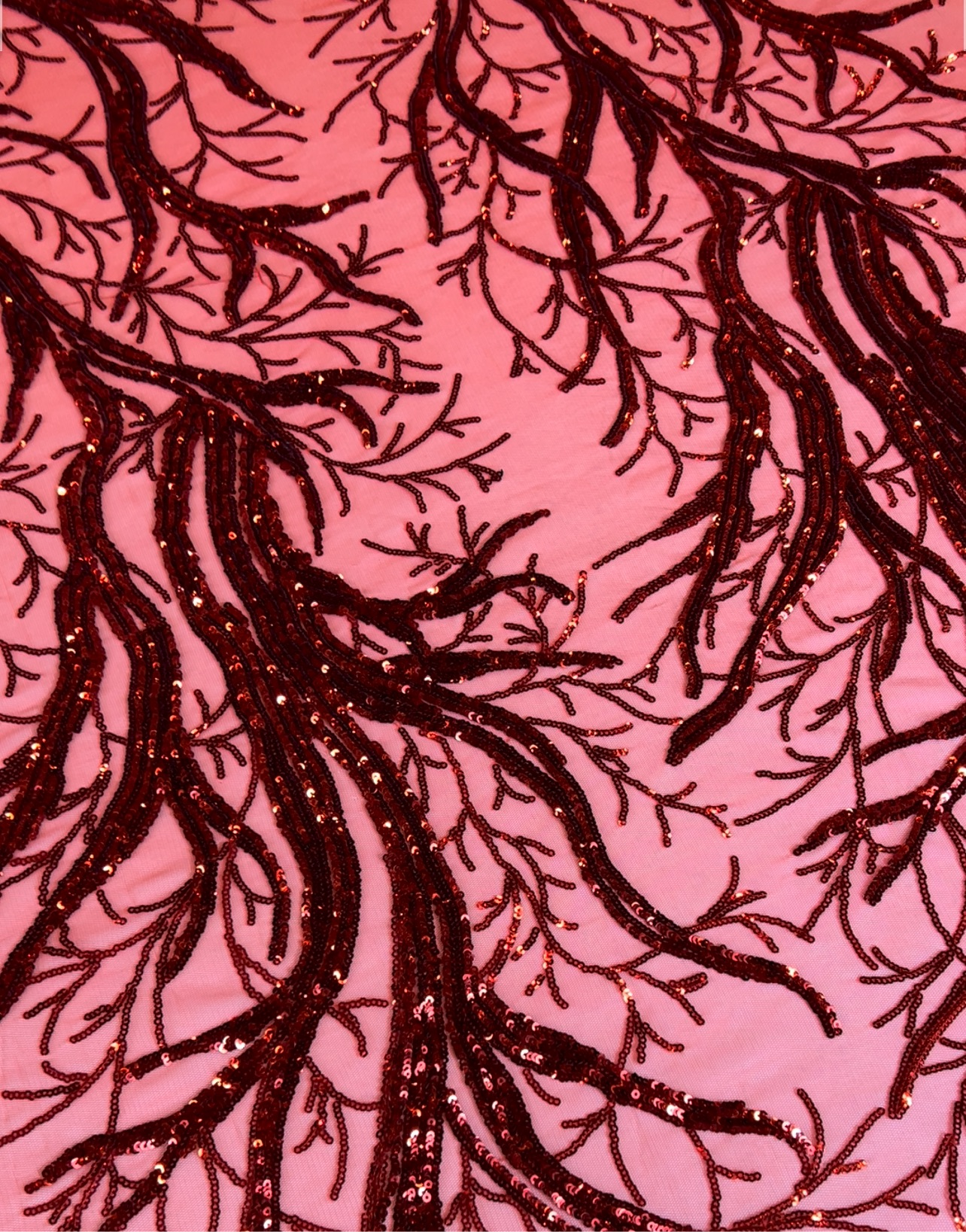 Olly Sequin Fabric - Red
