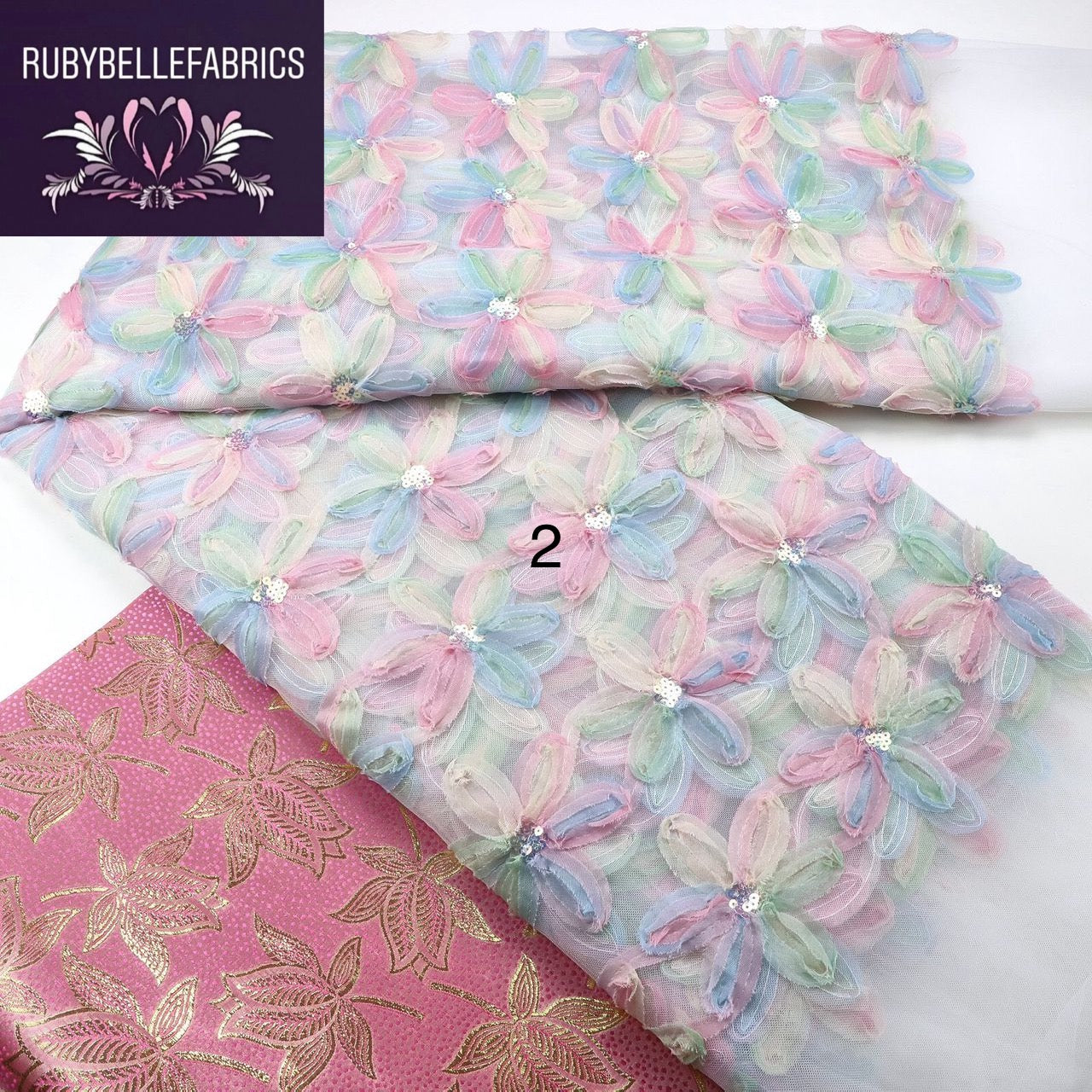 Merrol Fashion Tela De Tul Con Lentejuelas 3D - Multicolor