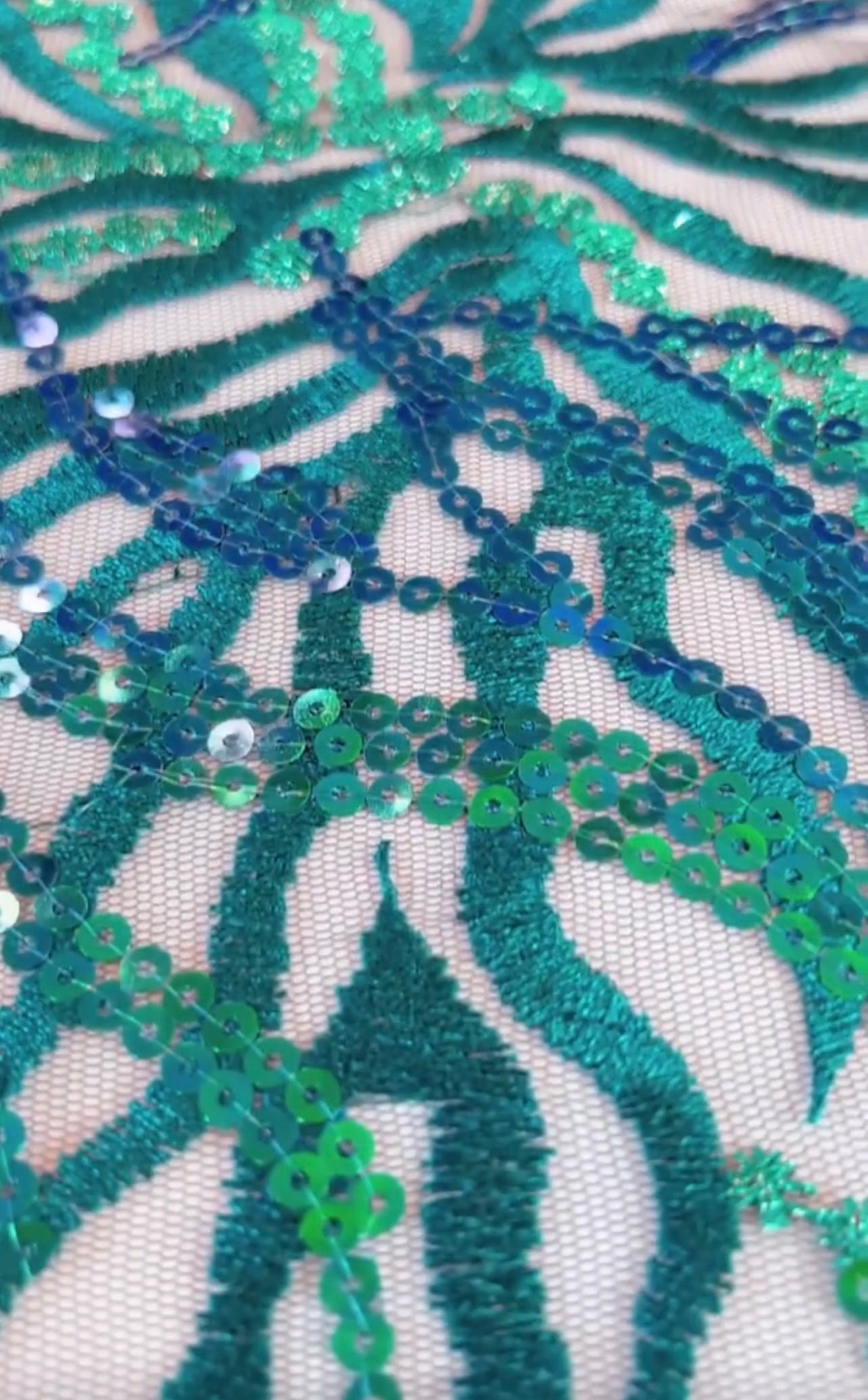 Emilla Sequin Fabric - Green