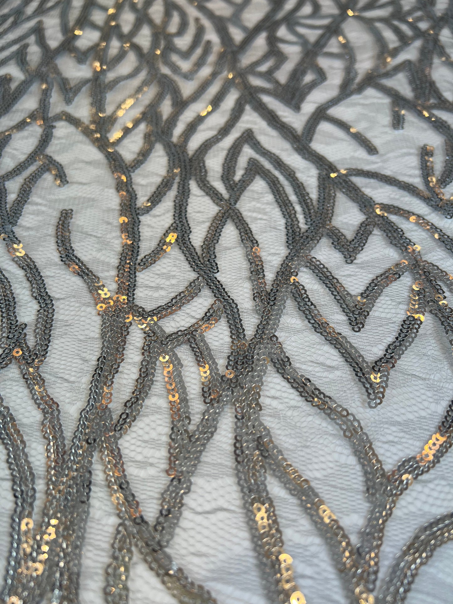Cherock Sequin Fabric - Silver