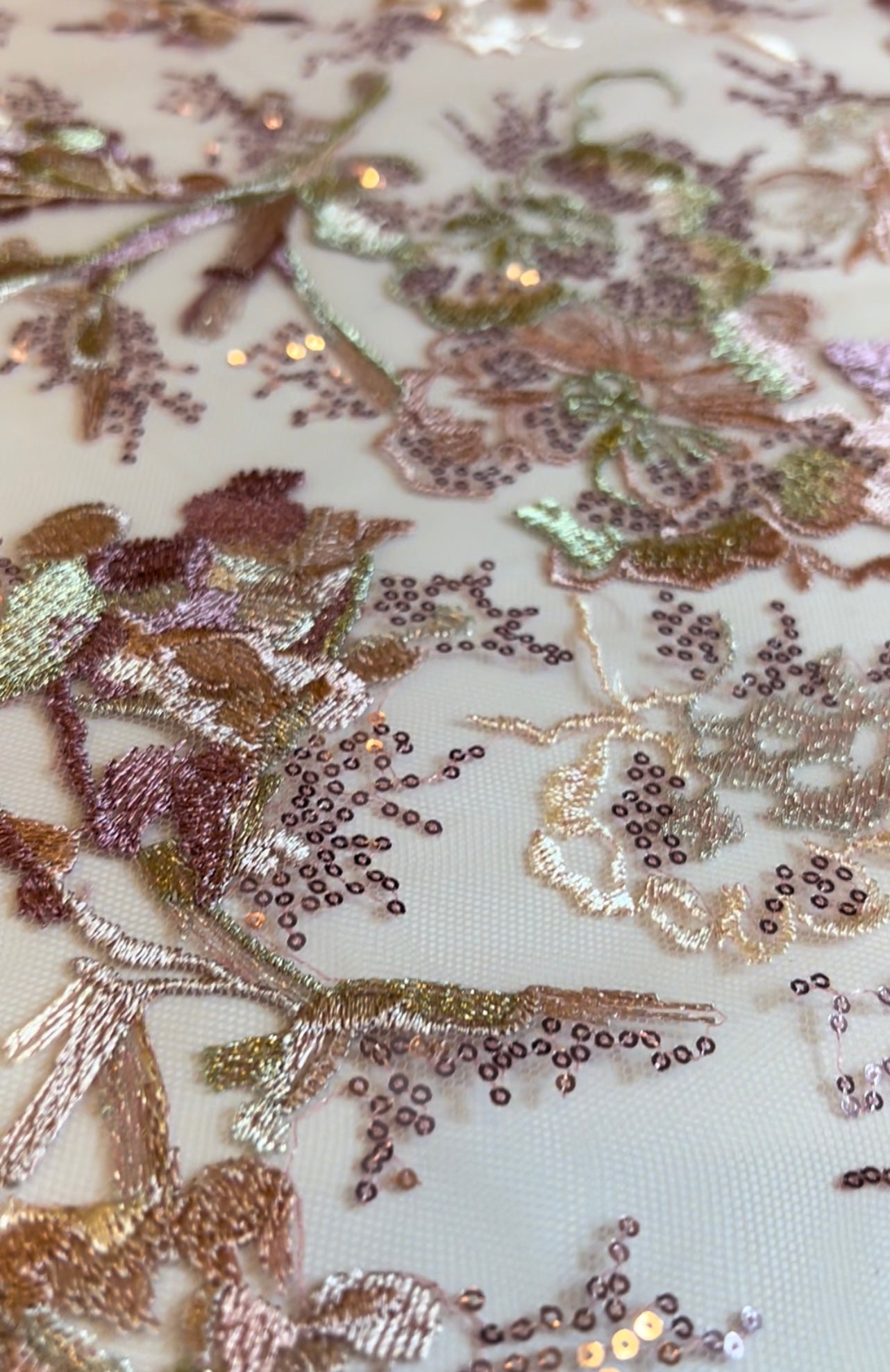 Anise Sequin Fabric - Blush Multi