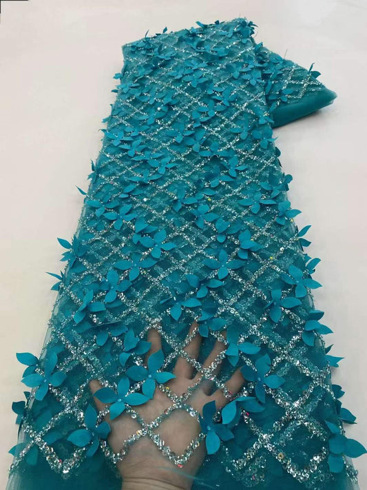 Tela de tul con lentejuelas 3D Daphne