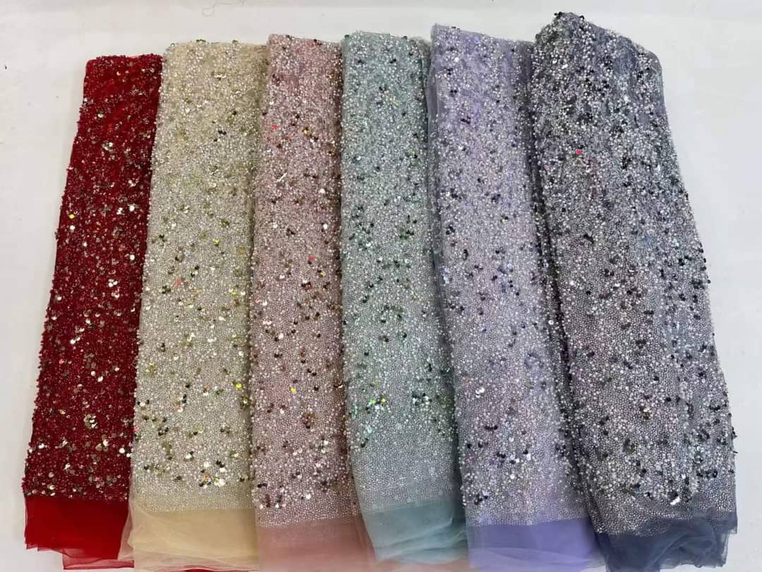 Aster Beaded Luxury Handmade Fabric