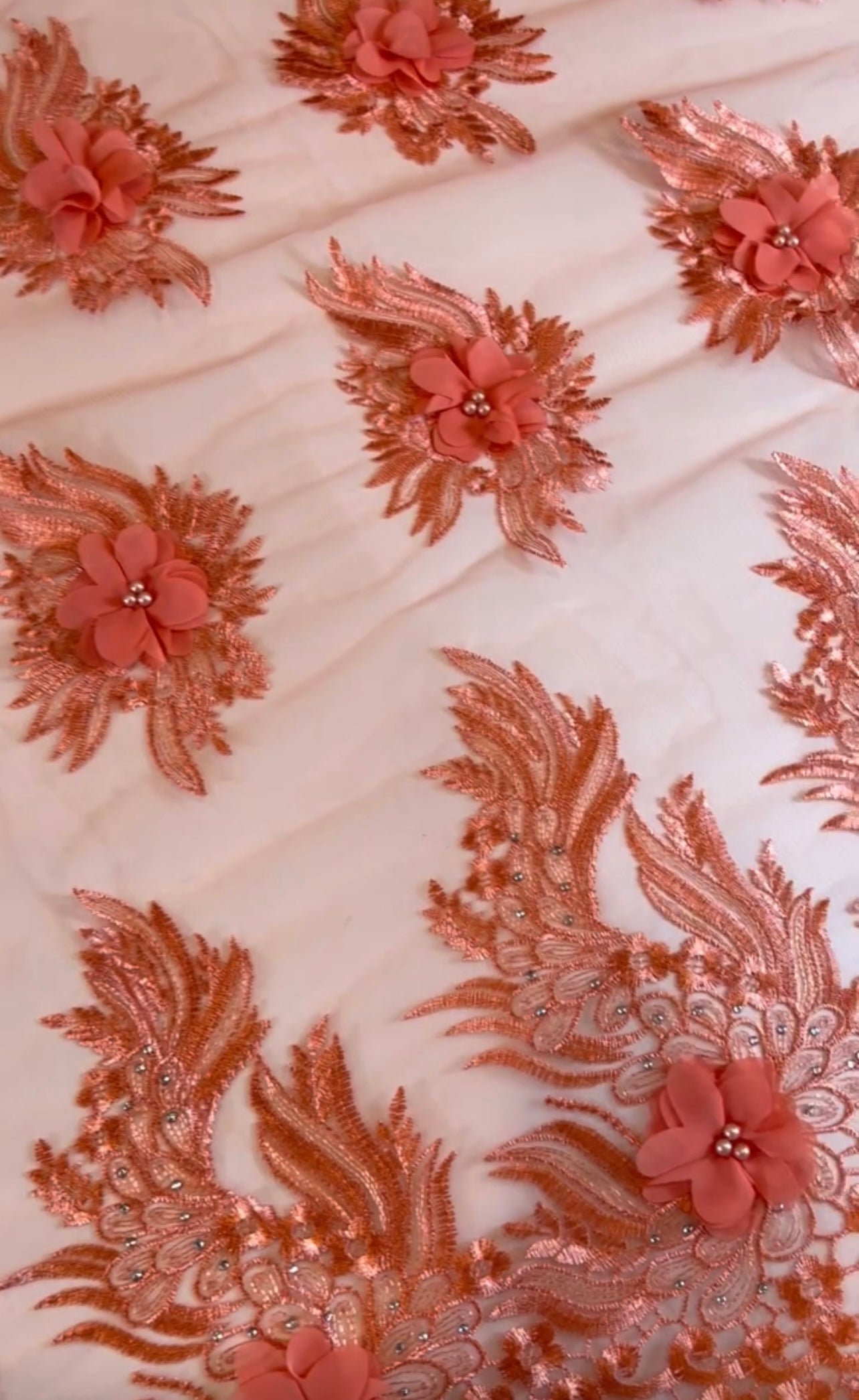 Tela de Tul Mandala - Melocotón Coral