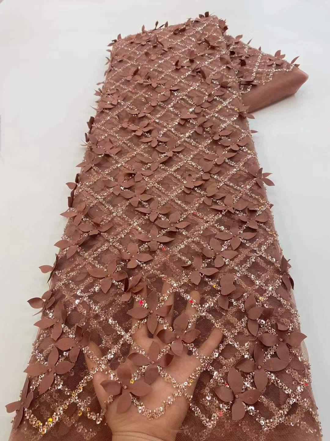 Tela de tul con lentejuelas 3D Daphne