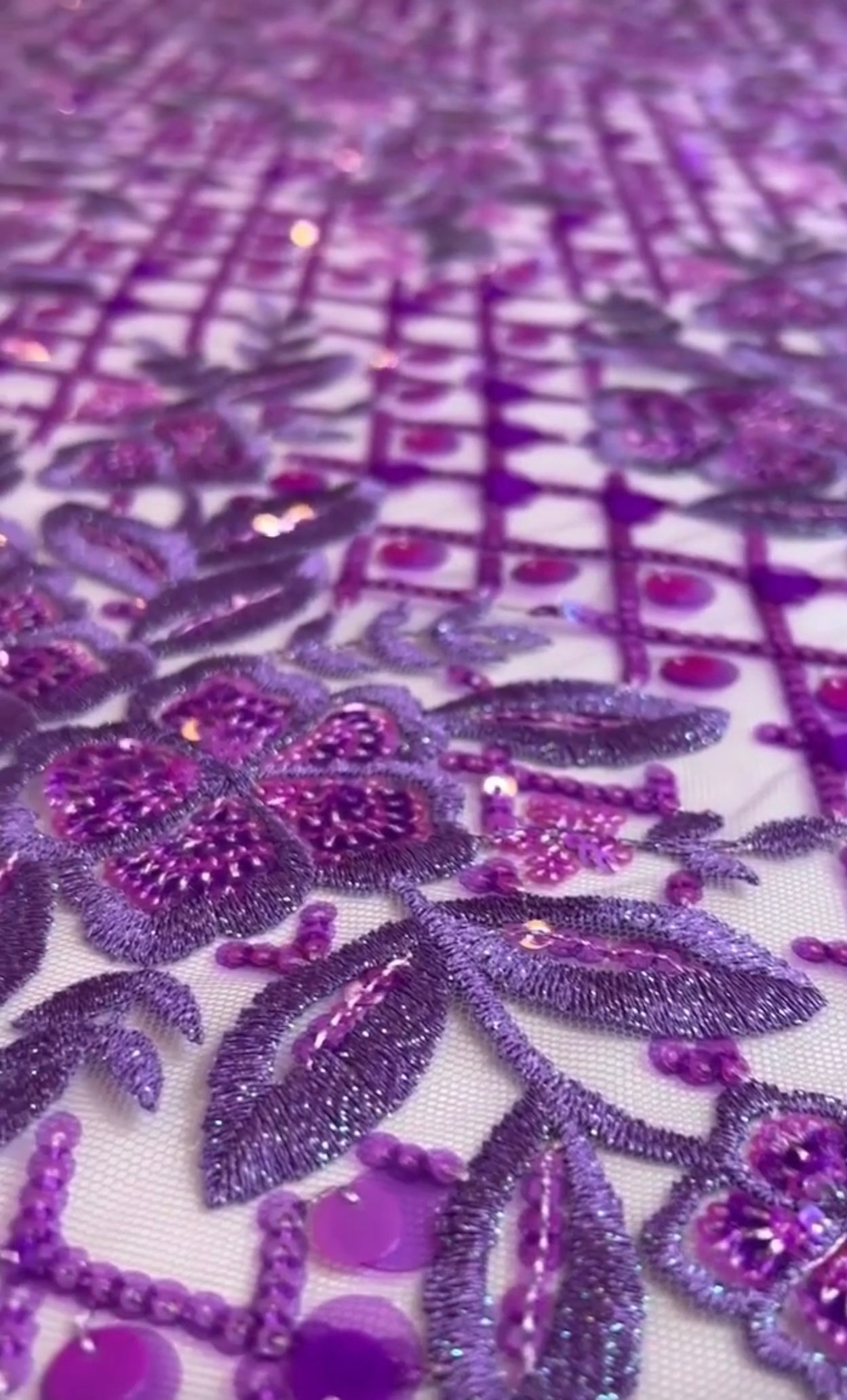 Lotus Sequin Fabric - Lilac