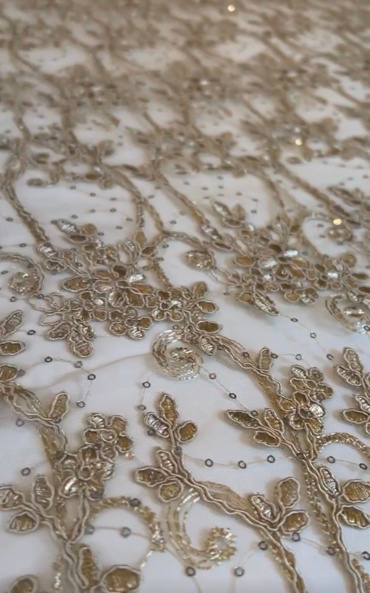 Glen Sequin Fabric - Gold