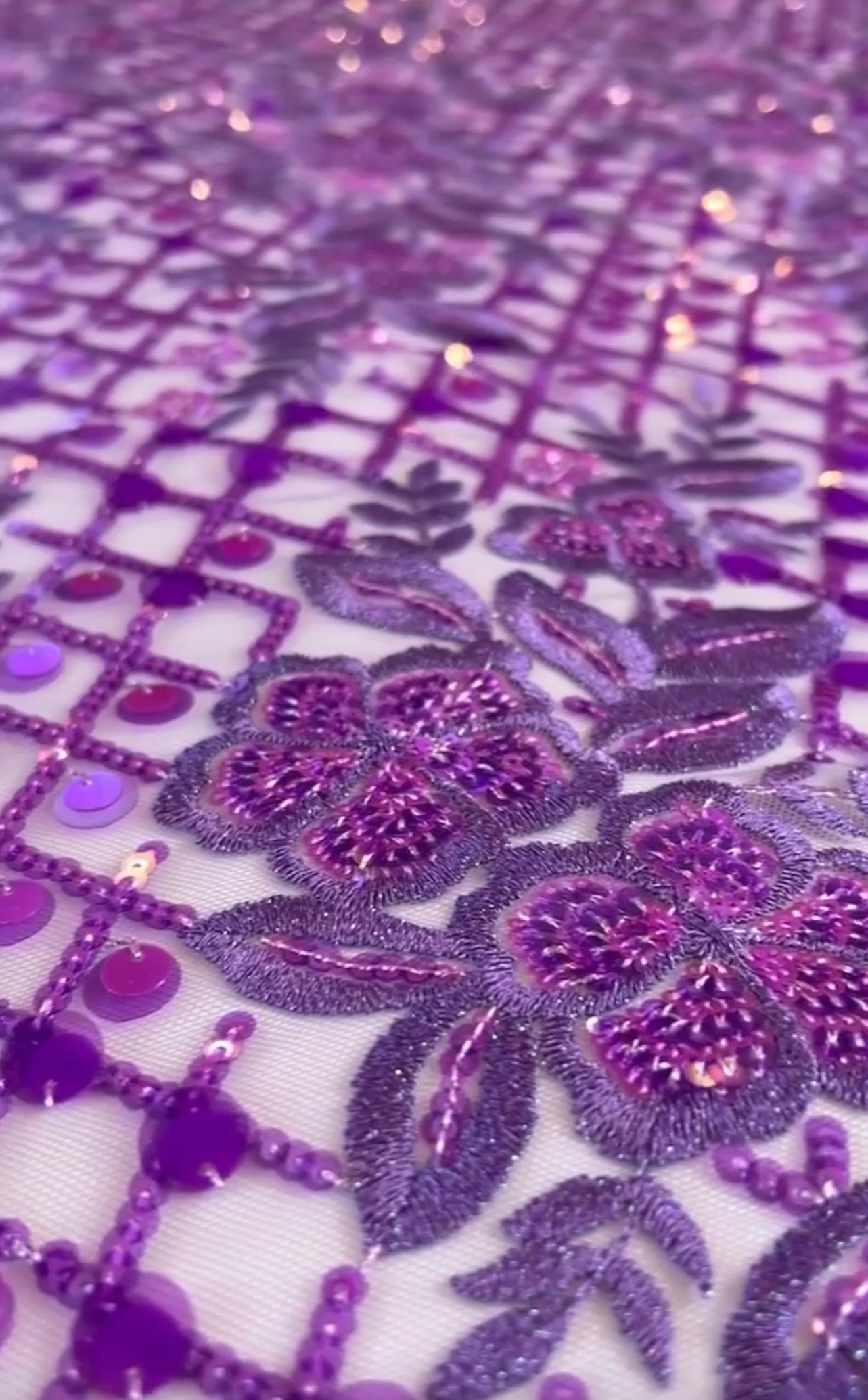 Lotus Sequin Fabric - Lilac
