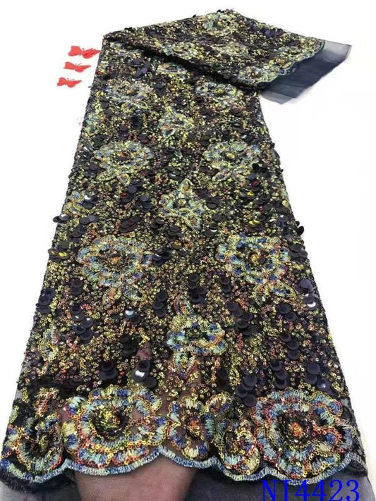Opulence Luxe Sequin Fabric - Black - RUBYBELLEFABRICS