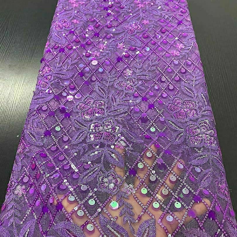 Lotus Sequin Fabric - Lilac