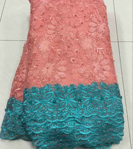 Sunton Tulle Fabric - Peach - RUBYBELLEFABRICS