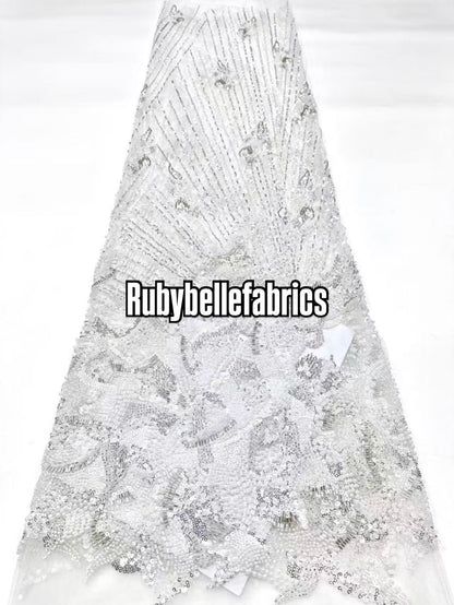 Ittle Luxury 3D Floral Beaded Fabric