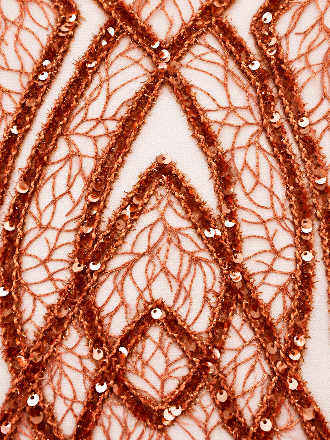 Ackyr Sequin Fabric - Burnt Orange