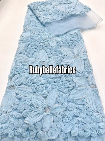 Wriod Luxury 3D Floral Beaded Fabric