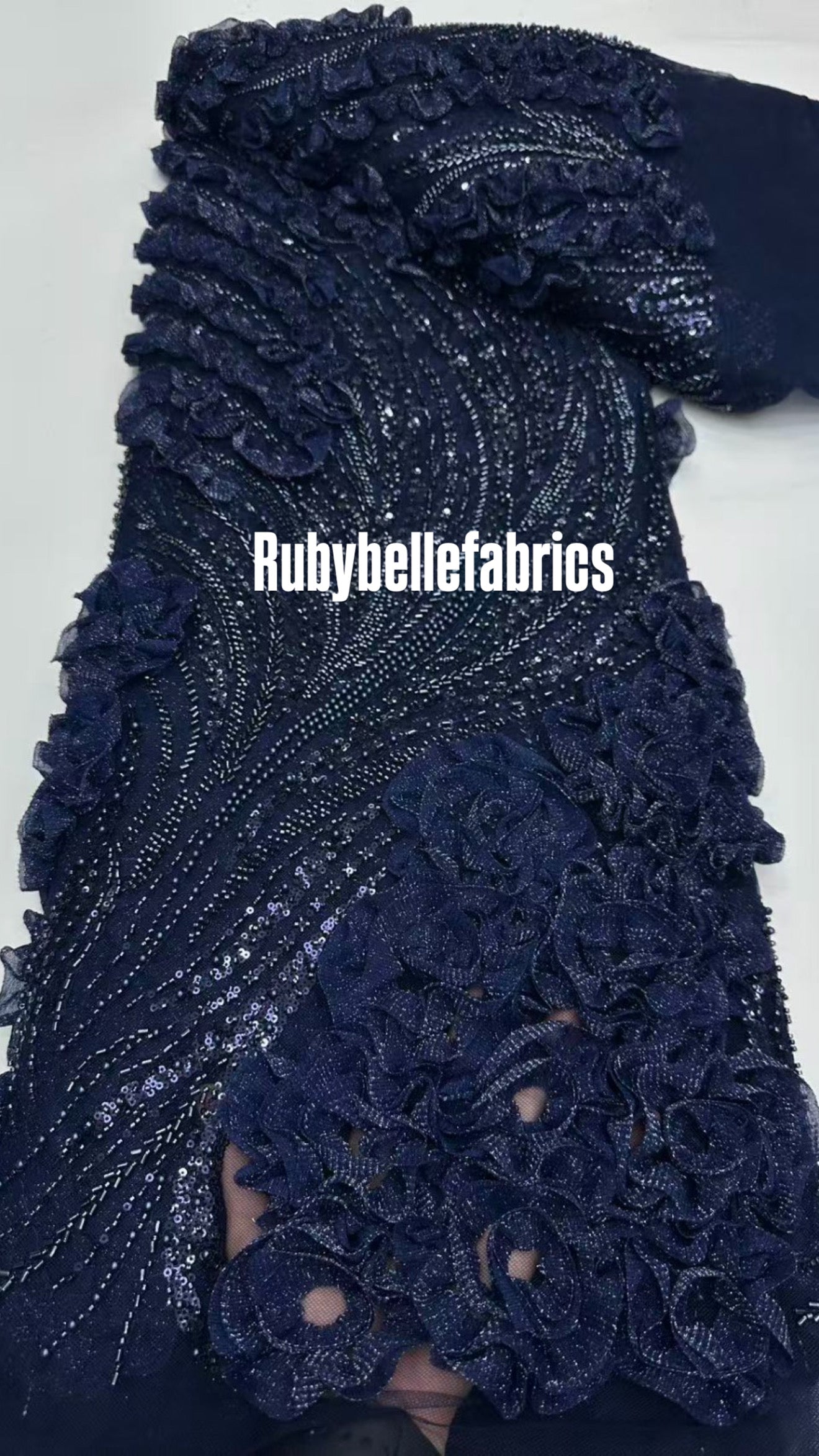 Urkey Roses 3D Sequin couture fabric