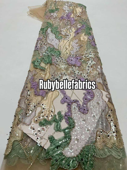 Unnu Beaded Sequin Lace Fabric