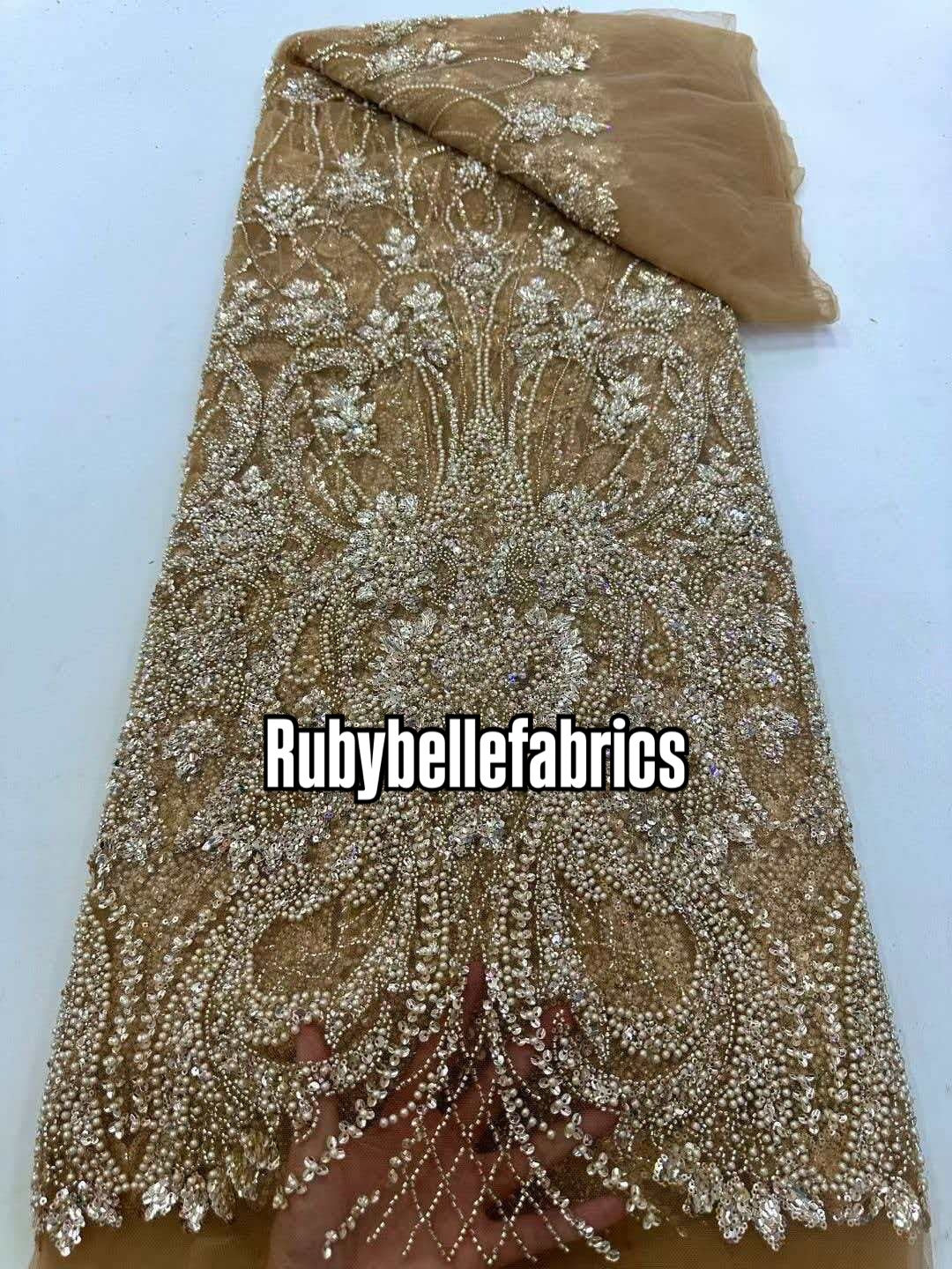 Nessia Fully Beaded Luxury Couture Fabric