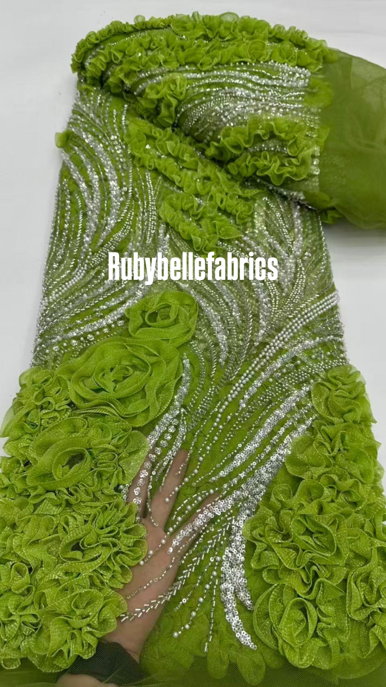 Urkey Roses 3D Sequin couture fabric