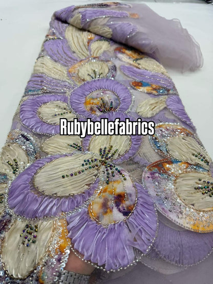 Arger Luxury Floral Beaded Sequin Fabric