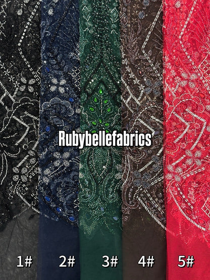 Guree Beaded Stoned Luxury Couture Fabric
