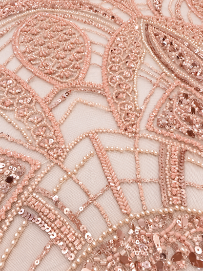 Enenia Beaded Luxury Fabric - Blush Pink