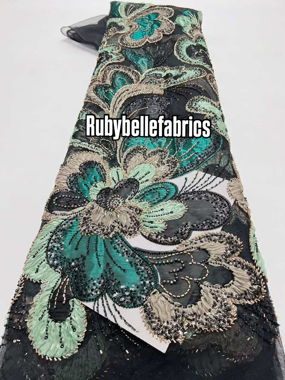 Astysx Beaded Sequin Lace Fabric