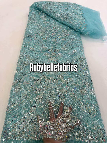 Dexzie Beaded Sequin Lace Fabric