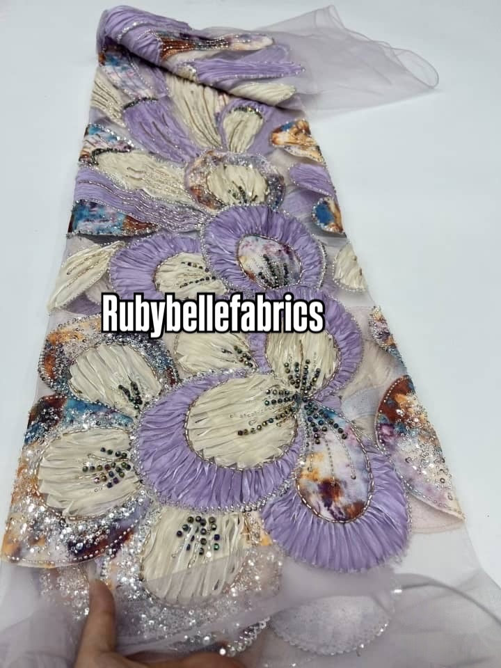 Arger Luxury Floral Beaded Sequin Fabric