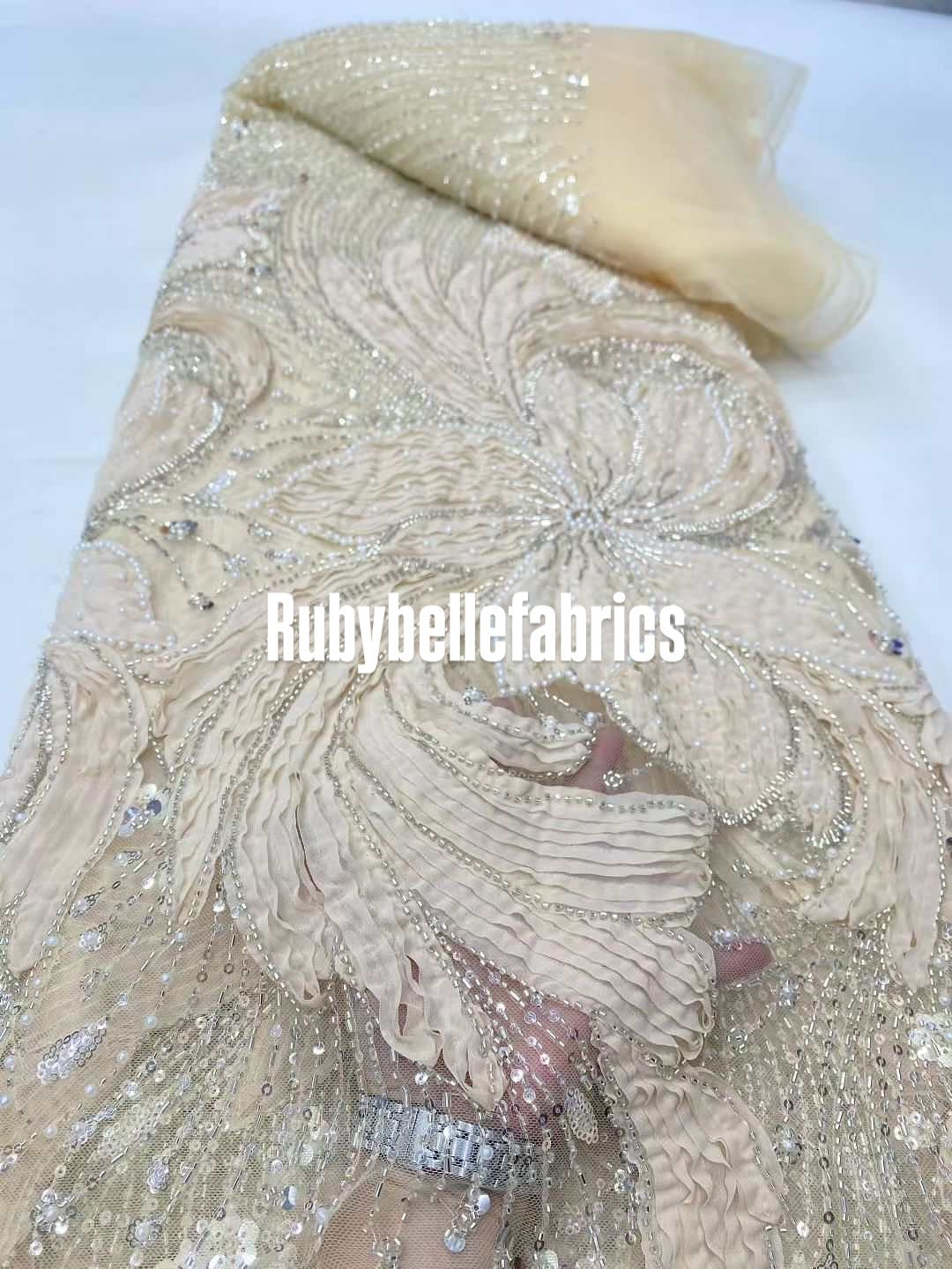 Lemier Beaded Petal Luxury Fabric