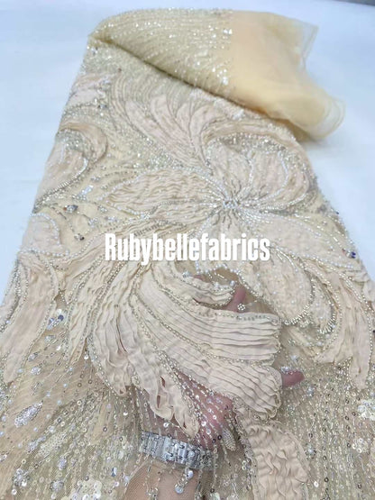 Lemier Beaded Petal Luxury Fabric