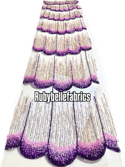 Figule Luxury Scallop Beaded Fabric