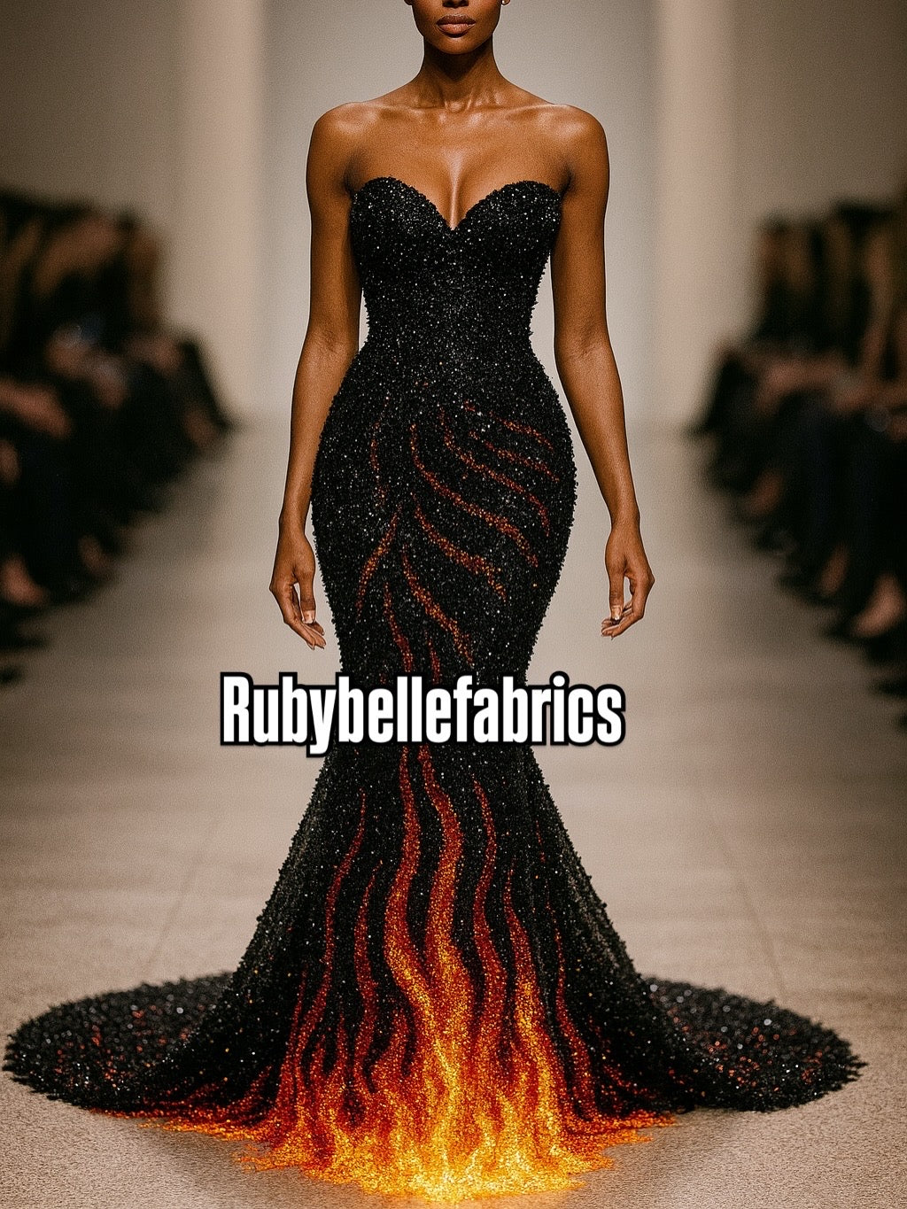 Ebra Pearls Beads Lace Fabric