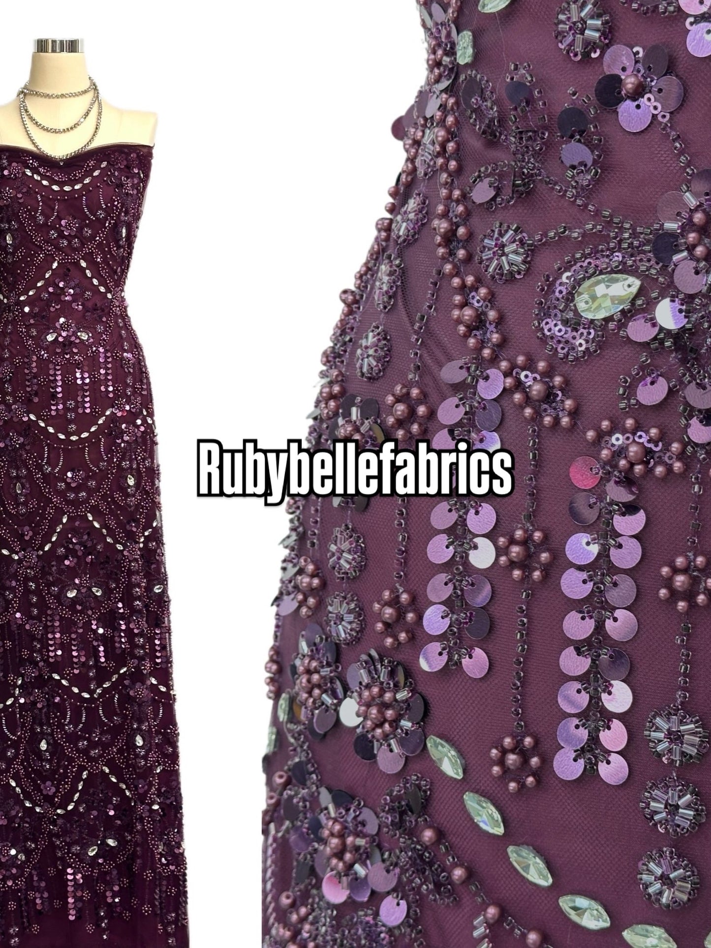 Braxly Quality Beaded Stone Fabric